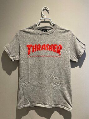 Thrasher Skate Mag Logo T-Shirt Grey Red Size S